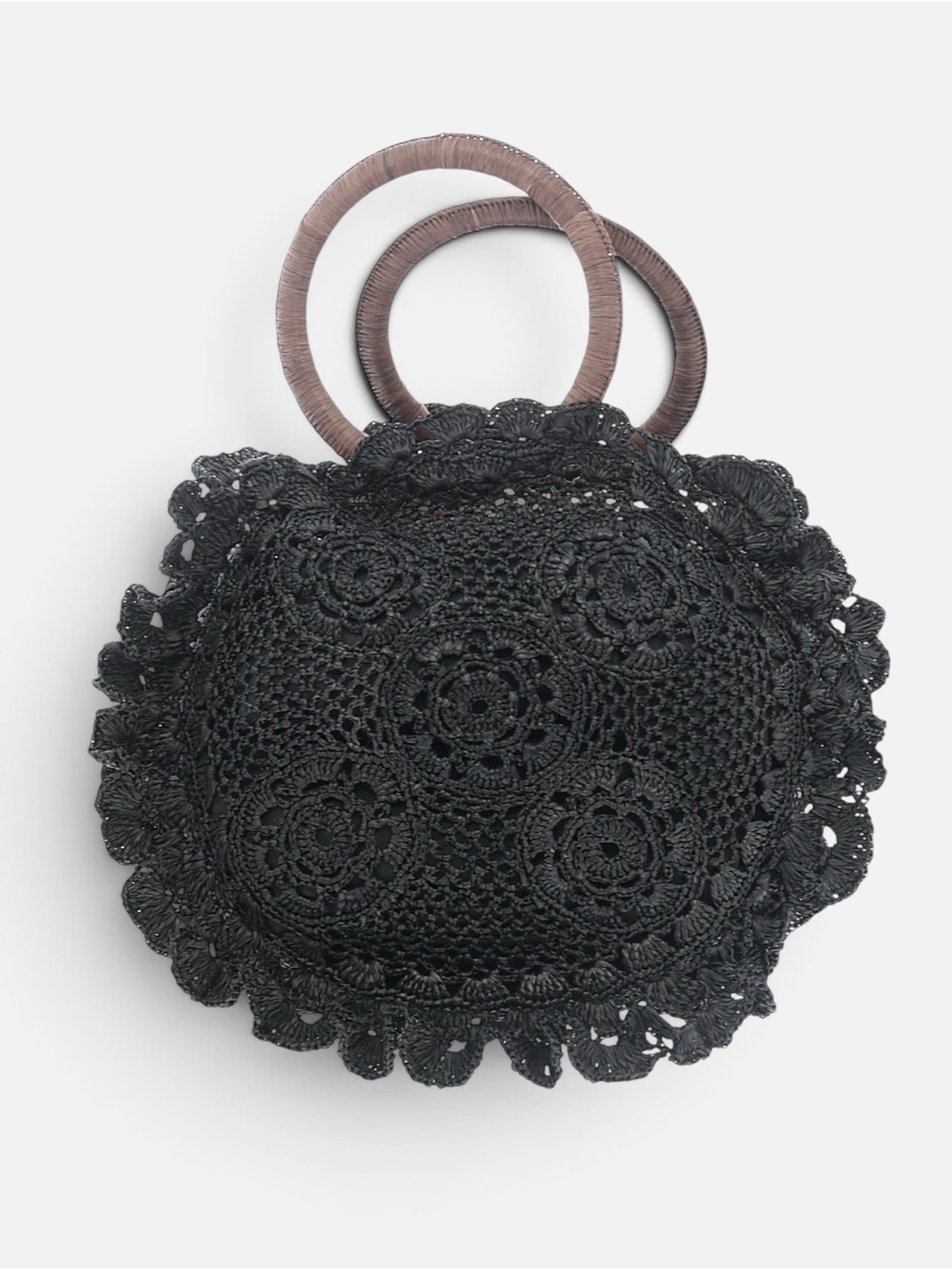 Sézane Zina Basket Raffia in Black - Picture 8 of 10